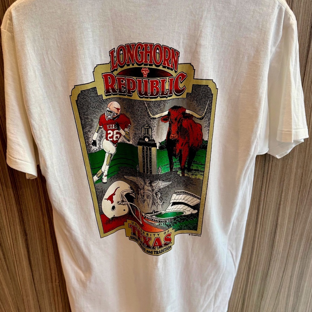 Vintage 90s University of Texas Longhorns Tee NWT Deadstock Delta Size L